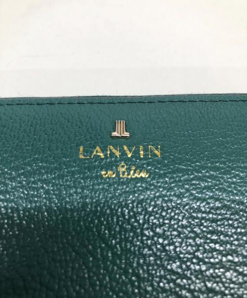 LANVIN en Bleu（ランバンオンブルー）LANVIN en Bleu (ランバンオンブルー) ラウンドファスナー財布 グリーンの古着・服飾アイテム