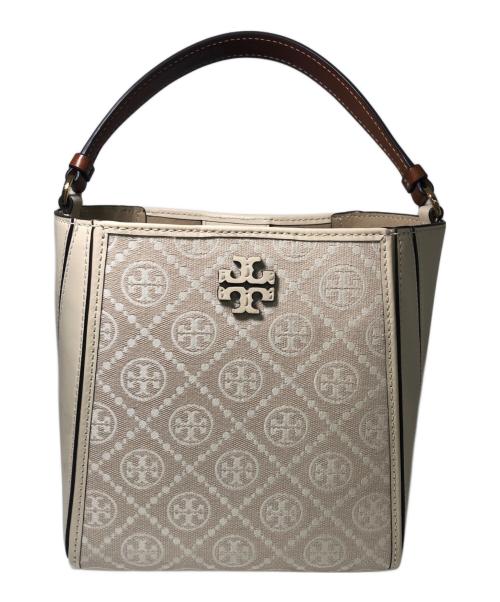 TORY BURCH（トリーバーチ）TORY BURCH (トリーバーチ) マックグロースモールバケット ブラウン×ベージュの古着・服飾アイテム