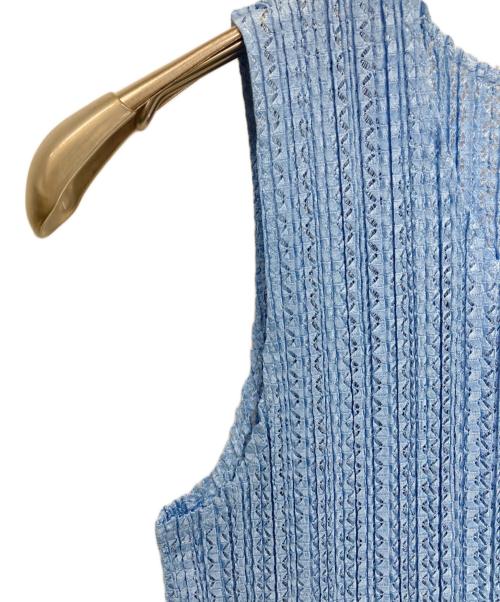 PLEATS PLEASE（プリーツプリーズ）PLEATS PLEASE (プリーツプリーズ) ノースリーブワンピース ブルー サイズ:Freeの古着・服飾アイテム