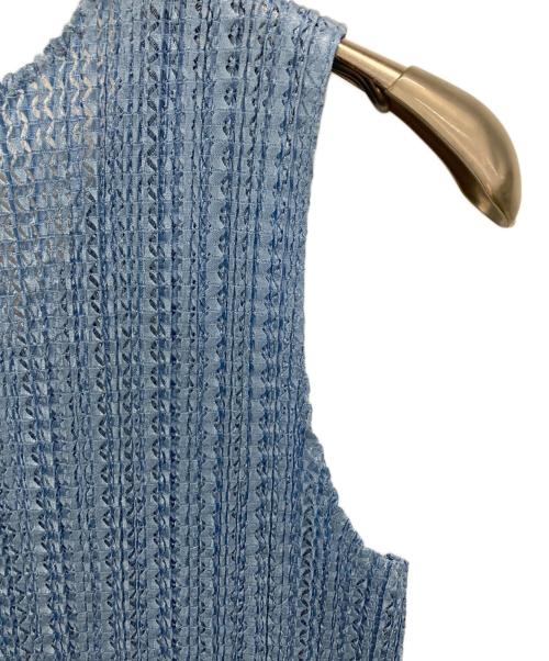 PLEATS PLEASE（プリーツプリーズ）PLEATS PLEASE (プリーツプリーズ) ノースリーブワンピース ブルー サイズ:Freeの古着・服飾アイテム