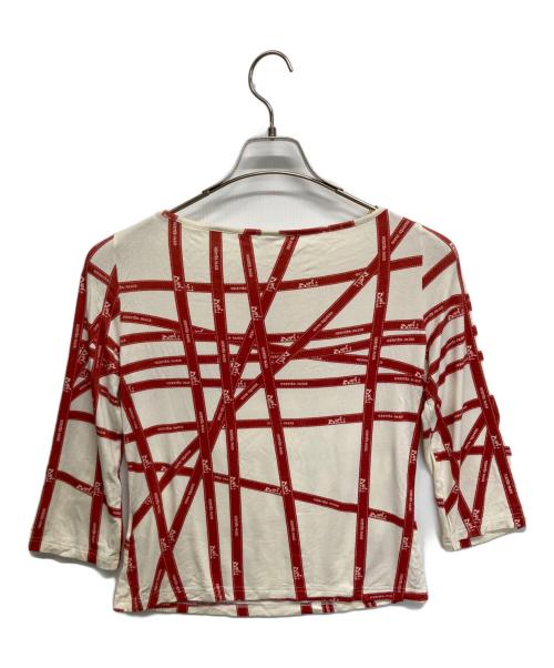 HERMES（エルメス）HERMES (エルメス) 長袖カットソー レッド×アイボリー サイズ:Lの古着・服飾アイテム