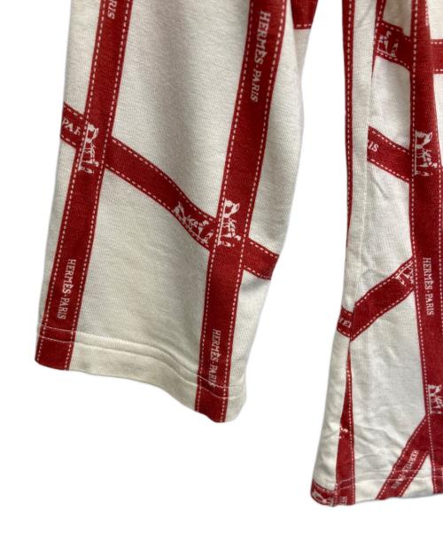 HERMES（エルメス）HERMES (エルメス) 長袖カットソー レッド×アイボリー サイズ:Lの古着・服飾アイテム