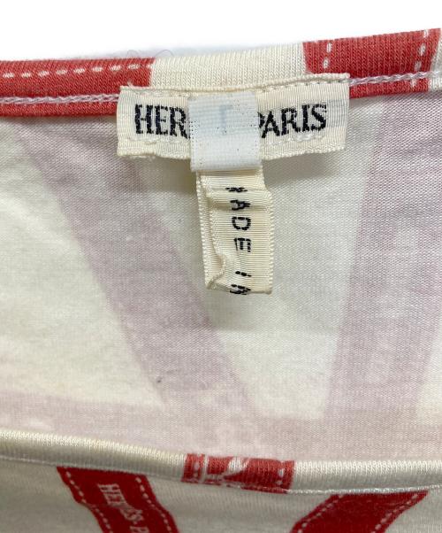 HERMES（エルメス）HERMES (エルメス) 長袖カットソー レッド×アイボリー サイズ:Lの古着・服飾アイテム
