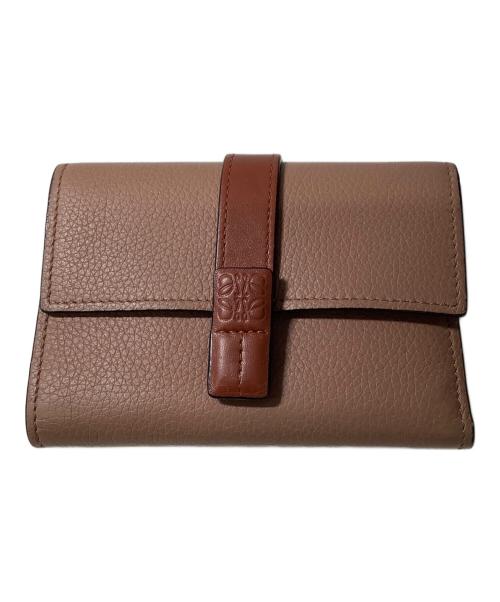 LOEWE（ロエベ）LOEWE (ロエベ) バーティカル ウォレット スモール/コンパクトウォレット ピンク×ブラウンの古着・服飾アイテム
