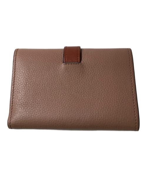 LOEWE（ロエベ）LOEWE (ロエベ) バーティカル ウォレット スモール/コンパクトウォレット ピンク×ブラウンの古着・服飾アイテム