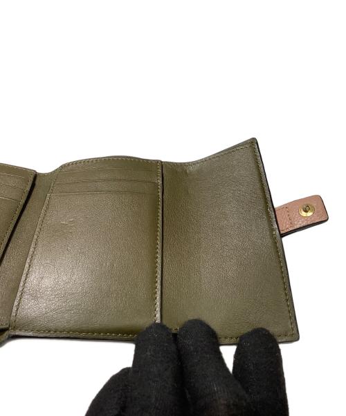 LOEWE（ロエベ）LOEWE (ロエベ) バーティカル ウォレット スモール/コンパクトウォレット ピンク×ブラウンの古着・服飾アイテム