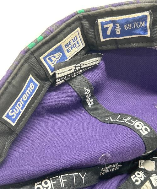 New Era（ニューエラ）New Era (ニューエラ) SUPREME (シュプリーム) キャップ パープル×グリーンの古着・服飾アイテム