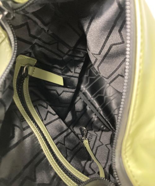 HUNTER（ハンター）HUNTER (ハンター) ORIGINAL MINI RUBBER LEATHER BACKPACK 黄緑の古着・服飾アイテム