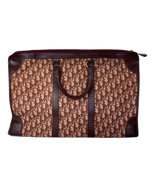 Christian Dior（クリスチャン ディオール）Christian Dior (クリスチャン ディオール) ボストンバッグ ボルドー×ベージュの古着・服飾アイテム