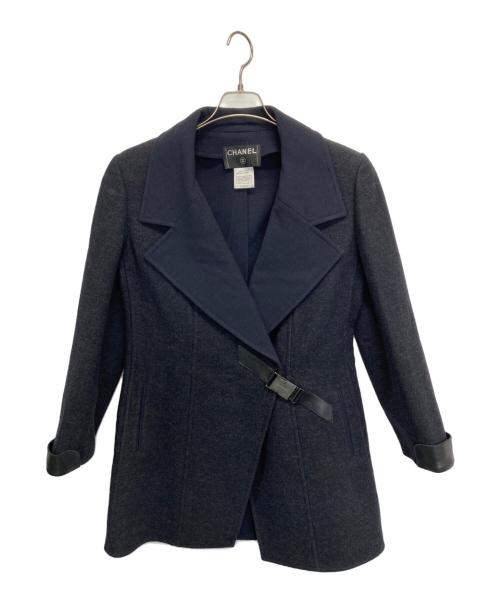 CHANEL（シャネル）CHANEL (シャネル) ラップコート ネイビー×ブラック サイズ:40の古着・服飾アイテム