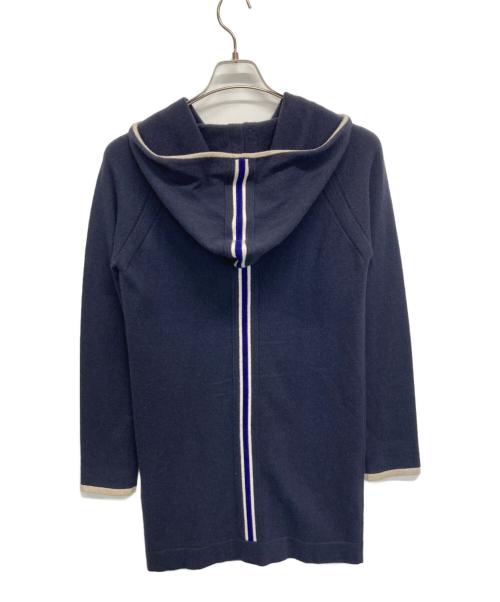 CHANEL（シャネル）CHANEL (シャネル) ニットパーカー ネイビー×ホワイト サイズ:36の古着・服飾アイテム