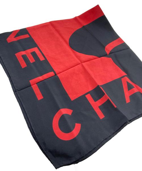 CHANEL（シャネル）CHANEL (シャネル) シルクスカーフ ブラック×レッドの古着・服飾アイテム