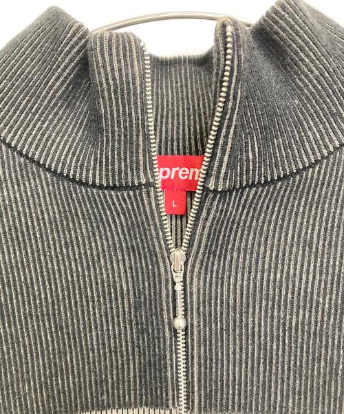 SUPREME（シュプリーム）SUPREME (シュプリーム) フルジップニット グレー×ブラック サイズ:Lの古着・服飾アイテム