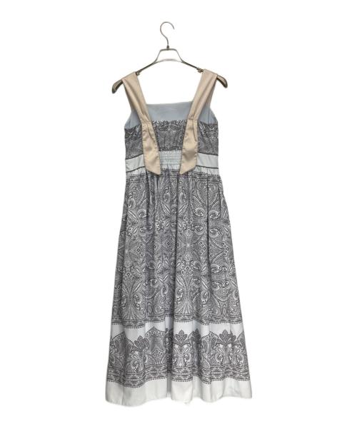 HER LIP TO（ハーリップトゥ）HER LIP TO (ハーリップトゥ) ノースリーブ・キャミソールワンピース スカイブルー×ライトグレー×ベージュ サイズ:Mの古着・服飾アイテム