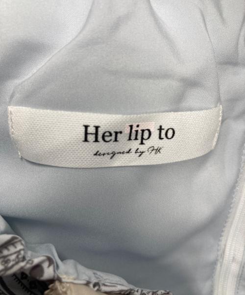 HER LIP TO（ハーリップトゥ）HER LIP TO (ハーリップトゥ) ノースリーブ・キャミソールワンピース スカイブルー×ライトグレー×ベージュ サイズ:Mの古着・服飾アイテム