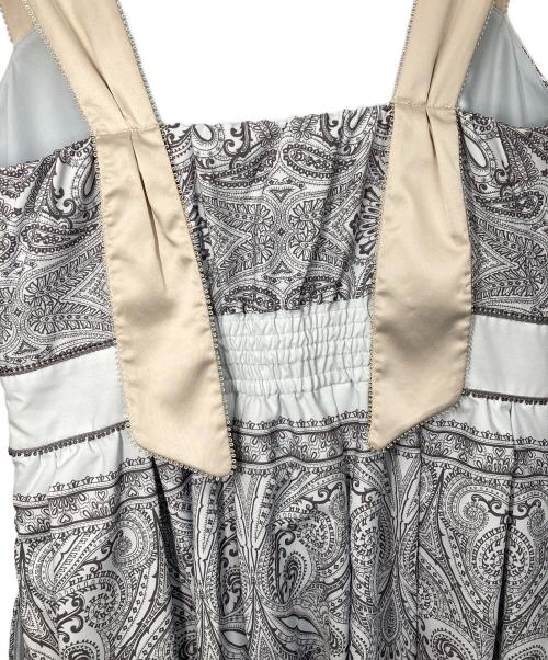 HER LIP TO（ハーリップトゥ）HER LIP TO (ハーリップトゥ) ノースリーブ・キャミソールワンピース スカイブルー×ライトグレー×ベージュ サイズ:Mの古着・服飾アイテム