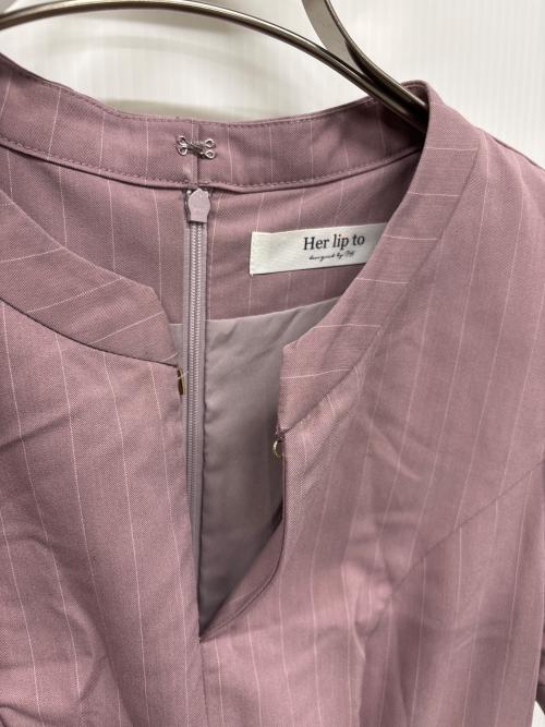 HER LIP TO（ハーリップトゥ）Her lip to (ハーリップトゥ) 半袖ワンピース バイオレット サイズ:Sの古着・服飾アイテム