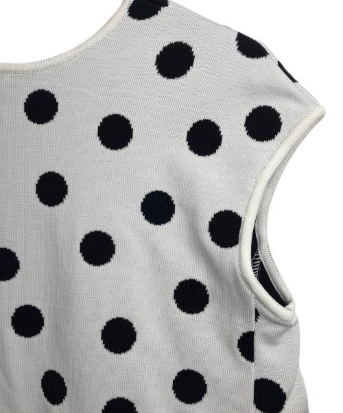 SEVEN TEN by MIHO KAWAHITO（セブン テン バイ ミホ カワヒト）SEVEN TEN by MIHO KAWAHITO (セブン テン バイ ミホ カワヒト) ノースリーブワンピース ホワイト×ブラック サイズ:Ｍの古着・服飾アイテム