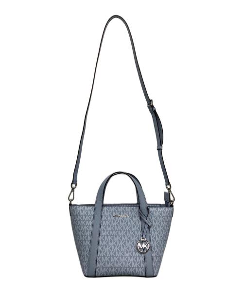 MICHAEL KORS（マイケル・コース）MICHAEL KORS (マイケル・コース) 2WAYバッグ スカイブルー×ホワイトの古着・服飾アイテム