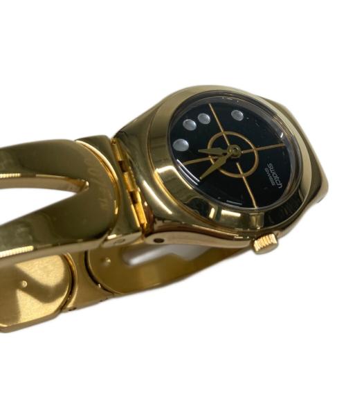 SWATCH（スウォッチ）SWATCH (スウォッチ) 腕時計 ブラック×ゴールドの古着・服飾アイテム
