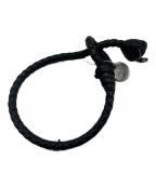 BOTTEGA VENETAボッテガベネタ）の古着「イントレチャートブレスレット」｜ブラック