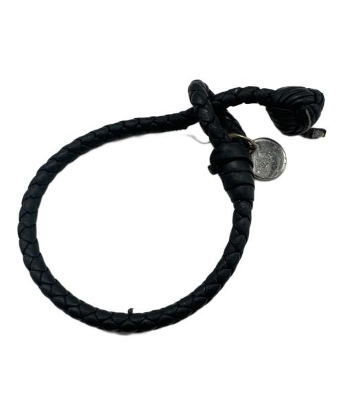 BOTTEGA VENETA（ボッテガベネタ）BOTTEGA VENETA (ボッテガベネタ) イントレチャートブレスレット ブラックの古着・服飾アイテム