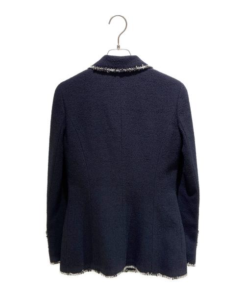 CHANEL（シャネル）CHANEL (シャネル) Chanel Emblem Single Breasted Jacket Navy ツイードココマークボタン 3B ジャケット P24952V15529 ネイビー サイズ:36の古着・服飾アイテム