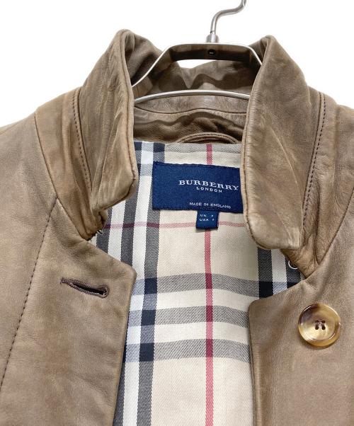 BURBERRY LONDON（バーバリーロンドン）BURBERRY LONDON (バーバリーロンドン) レザーコート ブラウン サイズ:US6の古着・服飾アイテム