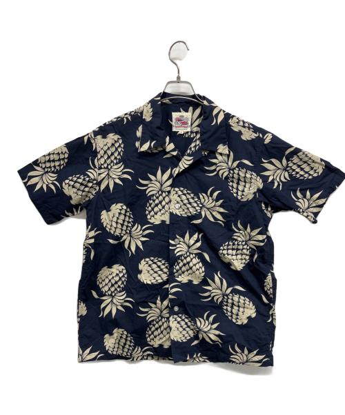 Duke Kahanamoku（デュークカハナモク）DUKE KAHANAMOKU (デュークカハナモク) 柄シャツ ベージュ×ネイビー サイズ:Lの古着・服飾アイテム