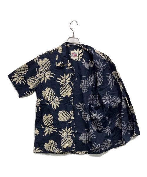 Duke Kahanamoku（デュークカハナモク）DUKE KAHANAMOKU (デュークカハナモク) 柄シャツ ベージュ×ネイビー サイズ:Lの古着・服飾アイテム