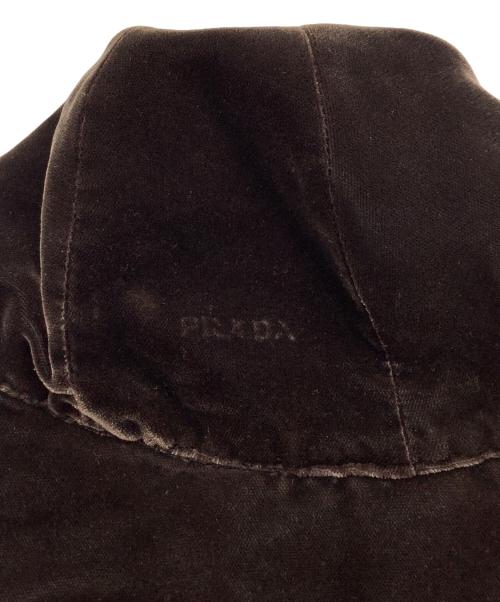 PRADA（プラダ）PRADA (プラダ) ベロアバケットハット ダークブラウンの古着・服飾アイテム