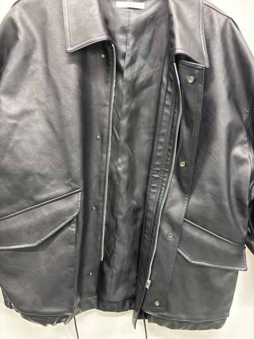 WYM（ウィム バイ リドム）WYM (ウィム バイ リドム) フェイクレザージャケット ブラック サイズ:Mの古着・服飾アイテム