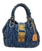 MIU MIUミュウミュウ）の古着「2WAYショルダーバッグ」｜インディゴ×ブラウン