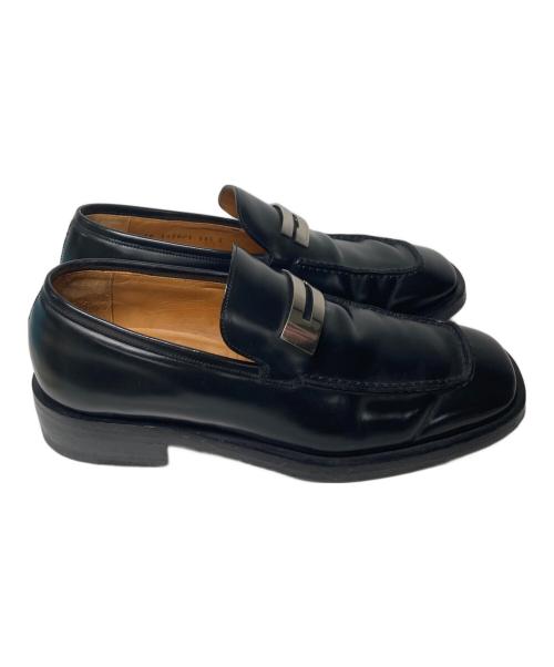GUCCI（グッチ）GUCCI (グッチ) スクエアトゥローファー ブラック サイズ:26cmの古着・服飾アイテム