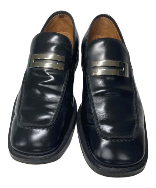 GUCCI（グッチ）GUCCI (グッチ) スクエアトゥローファー ブラック サイズ:26cmの古着・服飾アイテム