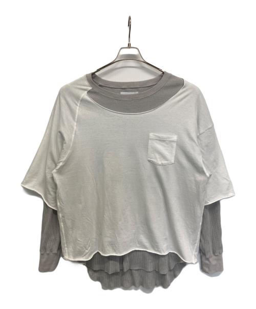 FACETASM（ファセッタズム）FACETASM (ファセッタズム) 長袖カットソー グレー×ホワイト サイズ:5の古着・服飾アイテム