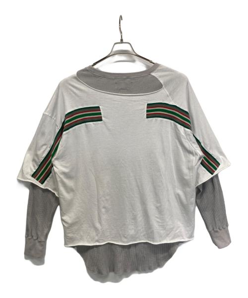 FACETASM（ファセッタズム）FACETASM (ファセッタズム) 長袖カットソー グレー×ホワイト サイズ:5の古着・服飾アイテム