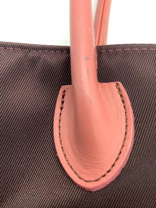 BURBERRY BLUE LABEL（バーバリーロンドンブルーレーベル）BURBERRY BLUE LABEL (バーバリーロンドンブルーレーベル) トートバッグ ブラウン×ピンクの古着・服飾アイテム