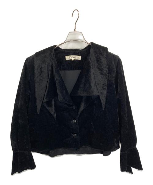 Chloe（クロエ）Chloe (クロエ) 3Bベロアジャケット ブラック サイズ:40の古着・服飾アイテム