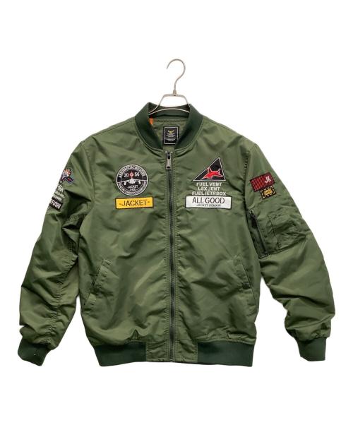 U.S.AIR FORCE（ユーエスエアフォース）U.S.AIR FORCE (ユーエスエアフォース) MA-1ジャケット カーキ×オレンジ サイズ:Mの古着・服飾アイテム