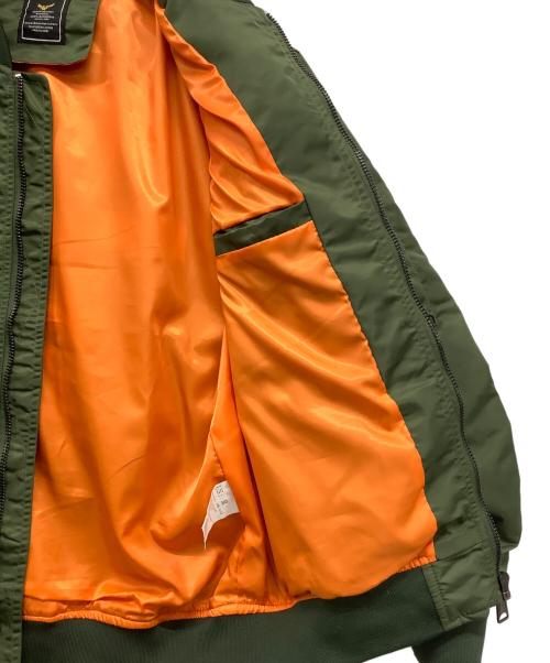 U.S.AIR FORCE（ユーエスエアフォース）U.S.AIR FORCE (ユーエスエアフォース) MA-1ジャケット カーキ×オレンジ サイズ:Mの古着・服飾アイテム
