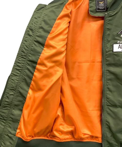 U.S.AIR FORCE（ユーエスエアフォース）U.S.AIR FORCE (ユーエスエアフォース) MA-1ジャケット カーキ×オレンジ サイズ:Mの古着・服飾アイテム