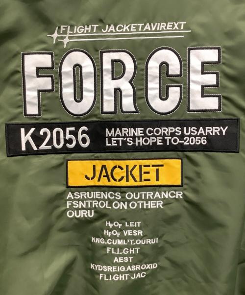 U.S.AIR FORCE（ユーエスエアフォース）U.S.AIR FORCE (ユーエスエアフォース) MA-1ジャケット カーキ×オレンジ サイズ:Mの古着・服飾アイテム