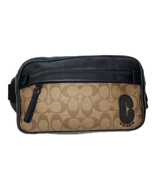 COACH（コーチ）COACH (コーチ) ウエストバッグ ブラウン×ブラックの古着・服飾アイテム
