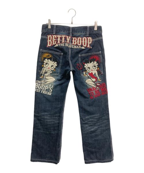 The BRAVE-MAN（ブレイブマン）The BRAVE-MAN (ブレイブマン) BETTY BOOP (ベティー・ブープ) デニムパンツ インディゴ サイズ:SIZE 76cm (W30)の古着・服飾アイテム