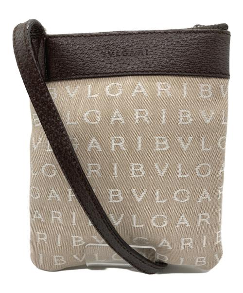 BVLGARI（ブルガリ）BVLGARI (ブルガリ) ロゴマニア ショルダーバッグ ベージュ×ホワイトの古着・服飾アイテム