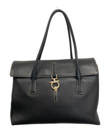 Salvatore Ferragamo（サルヴァトーレ フェラガモ）の古着「ガンチーニレザートートバッグ」｜ブラック