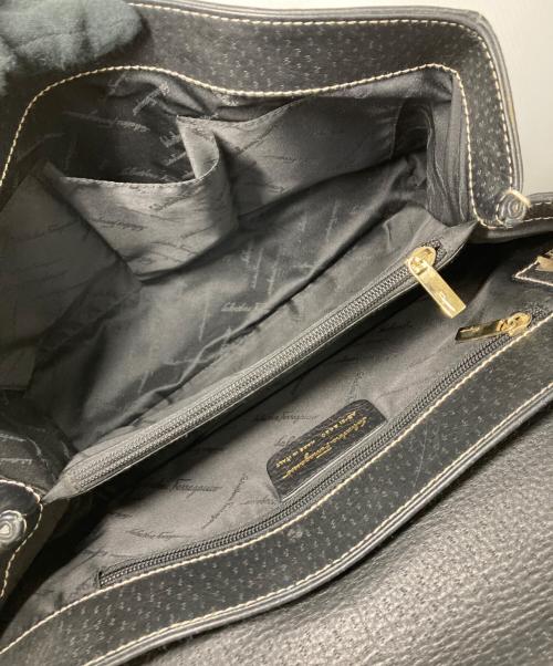 Salvatore Ferragamo（サルヴァトーレ フェラガモ）Salvatore Ferragamo (サルヴァトーレ フェラガモ) ガンチーニレザートートバッグ ブラックの古着・服飾アイテム