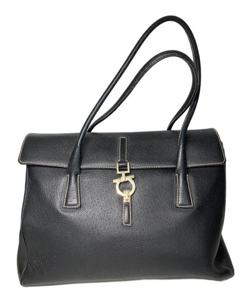 Salvatore Ferragamo（サルヴァトーレ フェラガモ）Salvatore Ferragamo (サルヴァトーレ フェラガモ) ガンチーニレザートートバッグ ブラックの古着・服飾アイテム