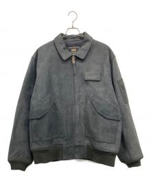 ALPHA（アルファ）の古着「レザーフライトジャケット」｜ブラック